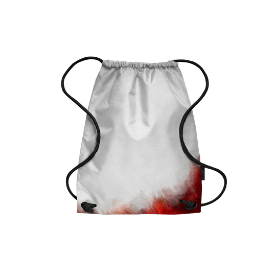 Drawstring Backpack Red & White Banner