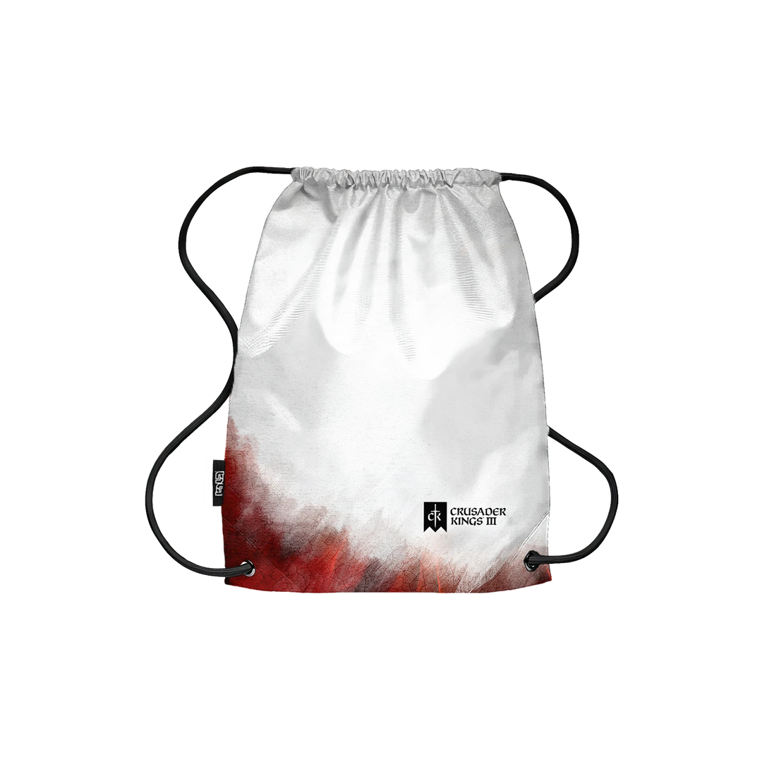Drawstring Backpack Red & White Banner