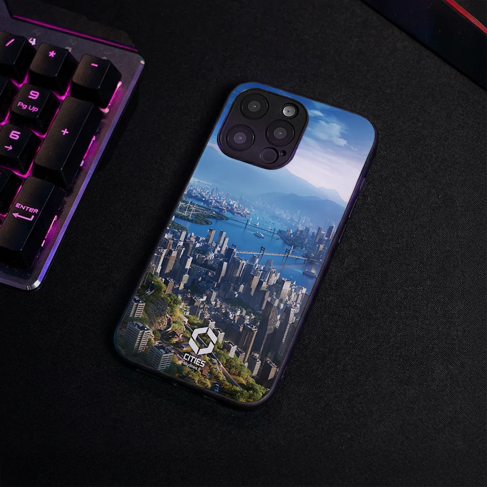 Smartphone Case Rear Projection Glass Phone Case Skyline Bay – Tilt