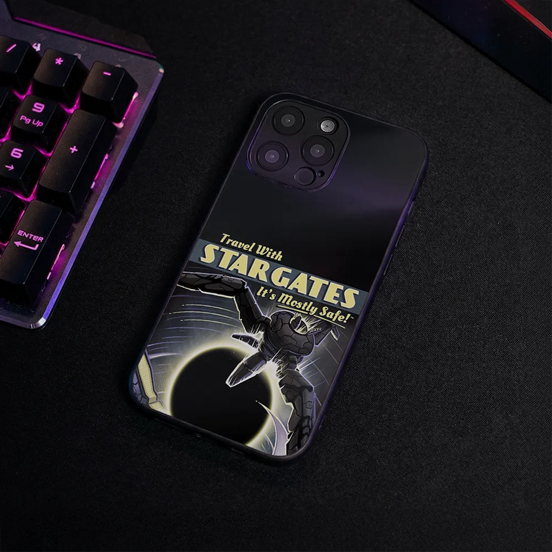 Glass Phone Case Travel with Stargates