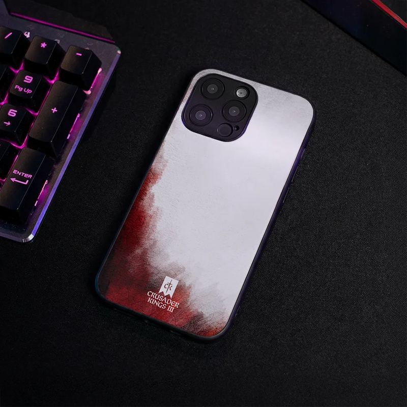 Glass Phone Case Red & White Banner