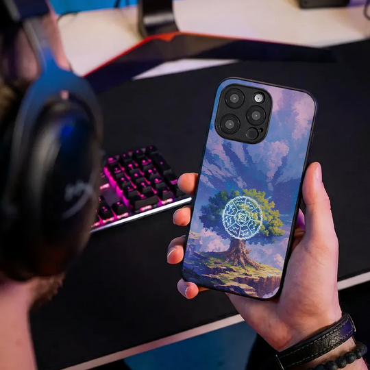 Glass Phone Case Runic Tree