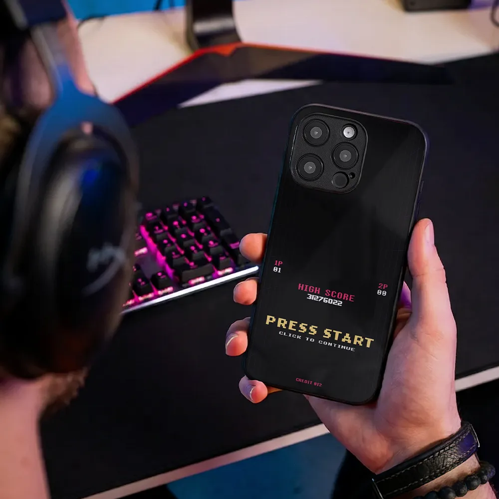 Glass Phone Case Press Start