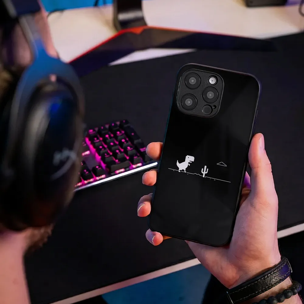 Glass Phone Case Arcade Dino